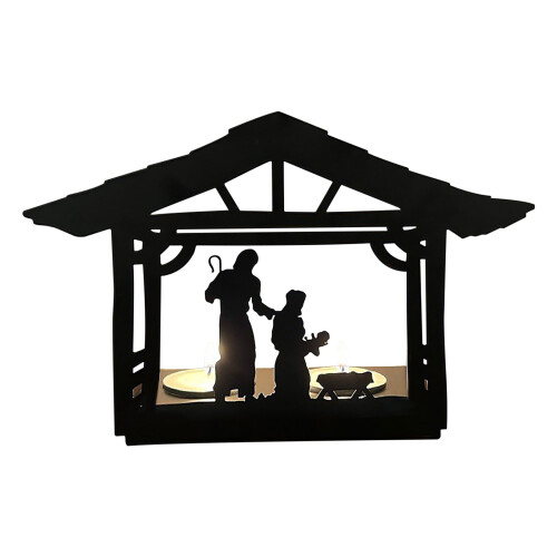 Suporte de metal para luzes de Natal Belém, 30 cm (11,8 polegadas), estilo rural.