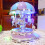 Carillon a carosello con 3 cavalli e luce LED viola 1