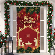 Capa de porta natalina 78x35 polegadas Decoração divertida de Natal