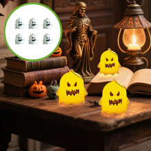 Halloween-haamu-LED-teevalot, paristokäyttöiset, 6 kpl