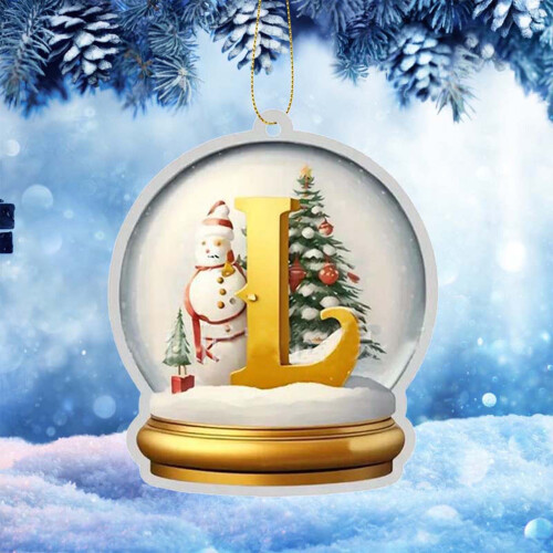 Akryl julepynt initial snøkule stil26