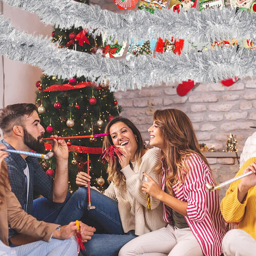 Guirlanda de Natal com enfeites metálicos em espiral de 78,7 polegadas (aproximadamente 200 cm). 2