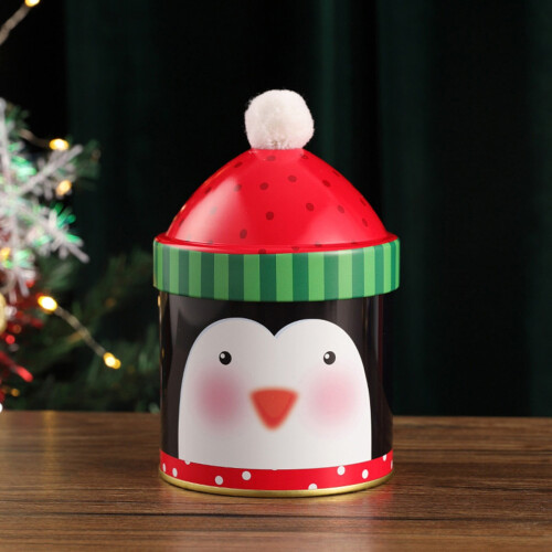 Christmas storage box snowman candy tin 1 piece 1