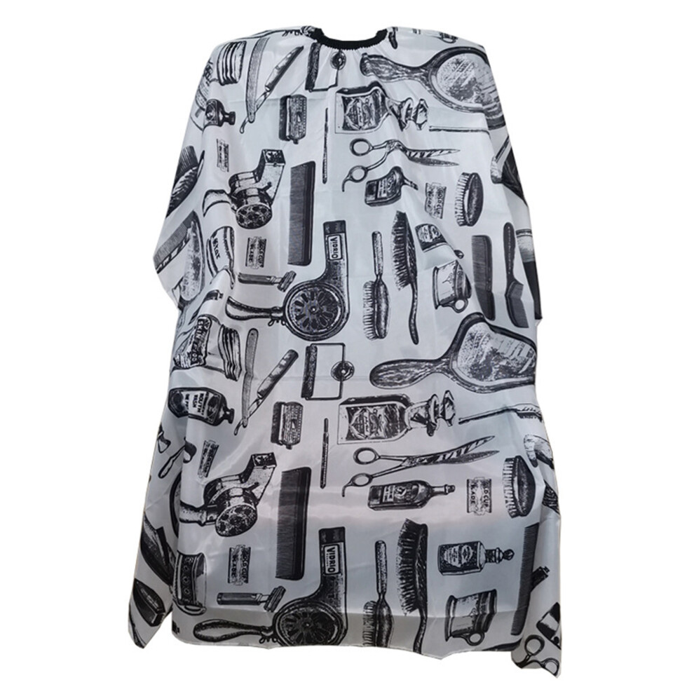 Black Salon Cape With Comb Motif