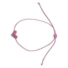 Delicate Handwoven Thread Heart Pattern Bracelet Skin-Pink