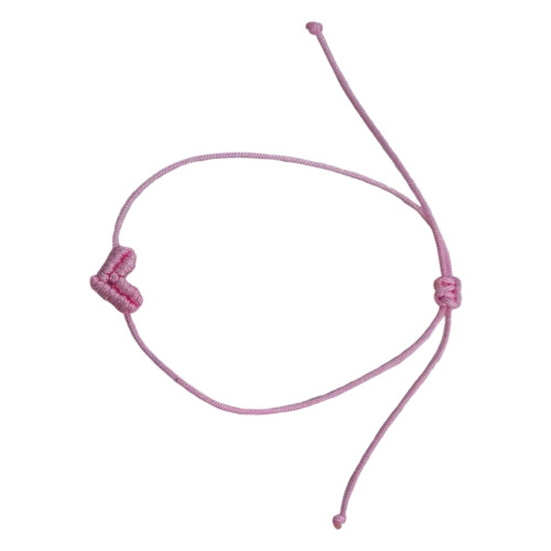 Delicate Handwoven Thread Heart Pattern Bracelet Skin-Pink