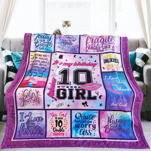 Manta para aniversário de 12 anos para meninas, 127 x 152 cm (50 x 60 polegadas) 1