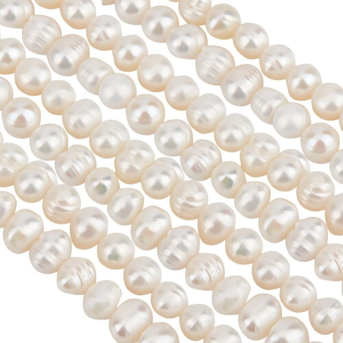 Perle barocche naturali d'acqua dolce, 6 mm, 62 pezzi