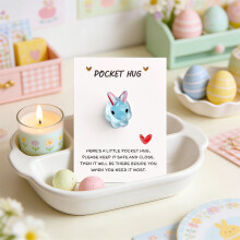 Carte de Pâques lapin de poche à poser, décoration de bureau