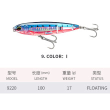 (I, 100MM/17G) 100MM/17G Floating Pencil Lure Bait for Fishing Perch Bass Inner Laser Bait Hard Bait 9220