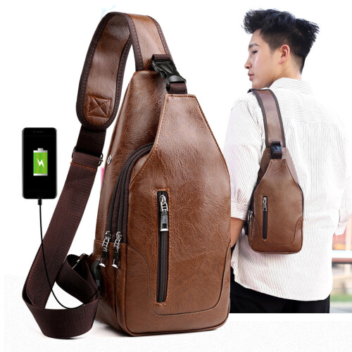 Δερμάτινη τσάντα Sling Crossbody για άνδρες και γυναίκες1 συσκευασία 2