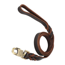 Leder-Hundeleine geflochten 120cm braun