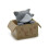 Kattunge Miniatyr Statue PVC Bil Ornament Grå 1