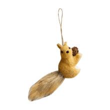 Weihnachtseichhörnchen-Ornamente aus Plüschschaumstoff mit Tannenzapfen-Motiv, 6 Stück