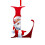 Kerstornament met initialen, rood acryl, monogram, 1 stuk 1