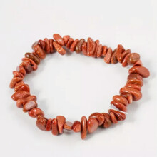 Bracciale Chakra con ghiaia di quarzo, elastico, in arenaria dorata