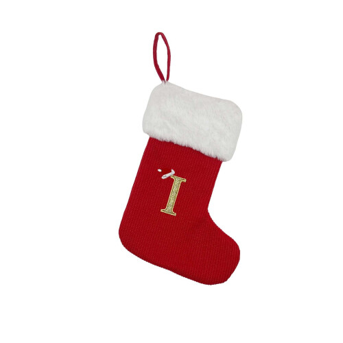 Rode kerstkousen met initialen, 30 cm