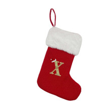 Rode kerstkousen met initialen, 30 cm