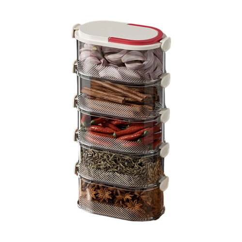 Clear Plastic Kitchen Storage Box Easy Access Clear-White 5