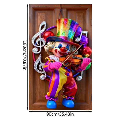 Capa de porta para o Mardi Gras com desenho de bobo da corte, 71 x 35 polegadas 2