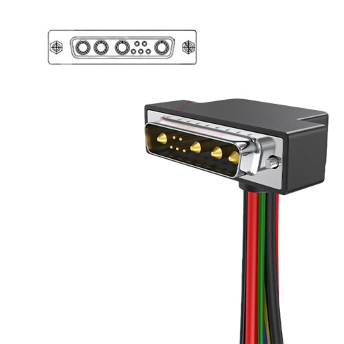 Leistungsstarker 9W4-Stecker mit massiven-Große Seite nach außen
