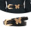 Ceinture ajustable en cuir PU avec papillon doré 2