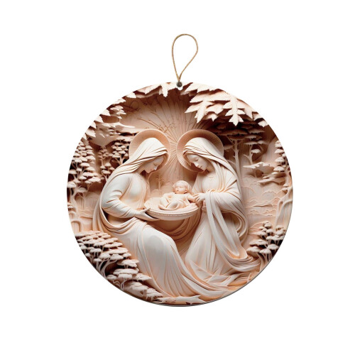 Julekrybbe-ornament til juletreet 1 stk.