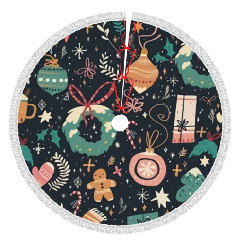 Christmas Tree Skirt 48 Inch Rustic Holiday Decor