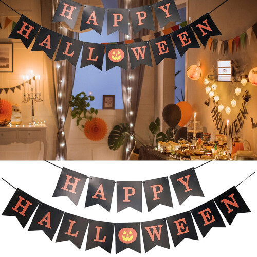 Υφασμάτινο πανό για το Halloween με τρομακτικά γράμματα 1