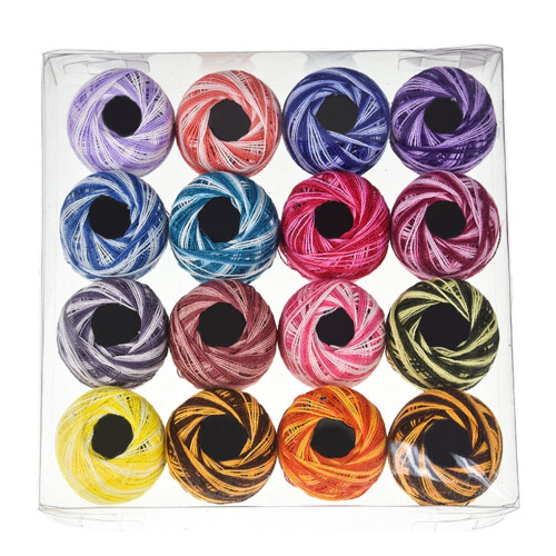Hi.FANCY16Colors Μπάλες από βαμβακερό νήμα για βελονιά, βελονιά, χειροποίητα κλωστές 1