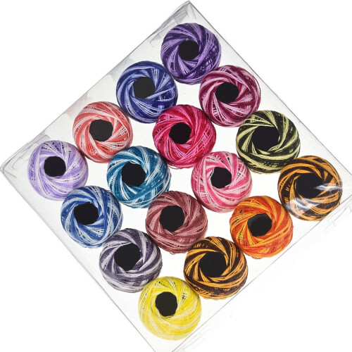 Hi.FANCY16Colors Μπάλες από βαμβακερό νήμα για βελονιά, βελονιά, χειροποίητα κλωστές 2