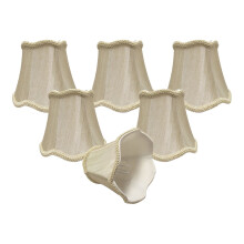 Abat-jour de lustre en forme de cloche festonnée, fixation à clip flamme 3 x 5 x 4,5