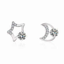 Pendientes de plata de ley 925 con piedra natal para mujer