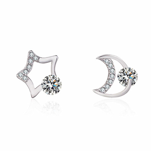 Pendientes de plata de ley 925 con piedra natal para mujer