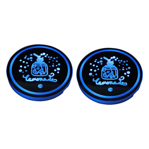 2PCS Striking Lighted Cup Mats produced For Automotive And-D
