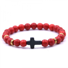 Pulsera unisex de 18-20 cm con cuentas de ónix y ojo de tigre.