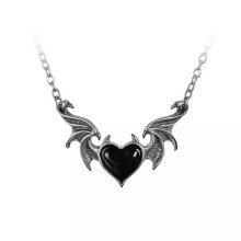 Schwarze Fledermaus-Anhänger-Halskette im Gothic-Stil, 45,7 cm (18 Zoll)