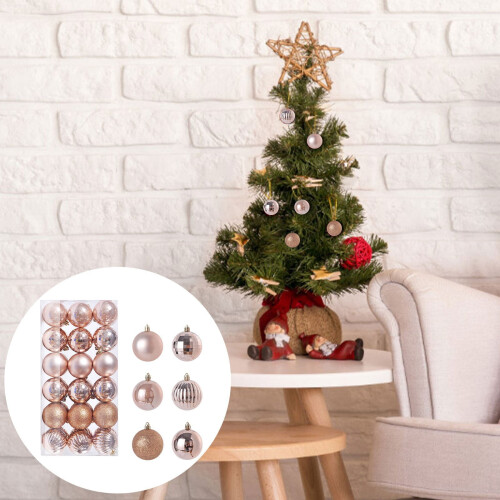 Weihnachtskugeln, einfarbig glitzernd, 36 Stück