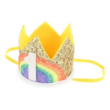 Chapeau de fête d'anniversaire multicolore en tissu (1 pièce)