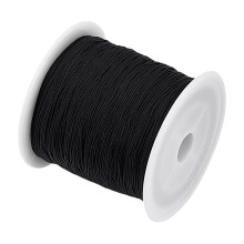 Cordino in raso di nylon nero 0,5 mm 150 iarde
