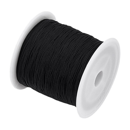 Svart nylonsatinsnöre 0,5 mm  150 yards