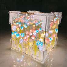 Kit de Luz Noturna com Espelho de Flor 3D Azul e Roxo