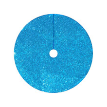 Jupe de sapin de Noël en fausse fourrure bleue 61 cm