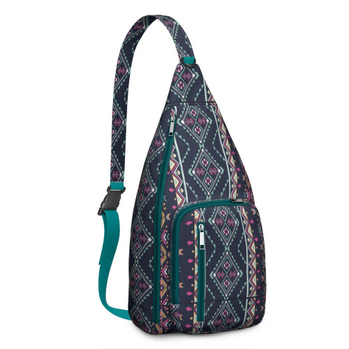 Dames Explorer schoudertas met boho bloemenprint (1 stuk)