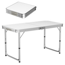 Folding Table 4FT, Camping Table, Adjustable & Portable Folding Tables Great for Garden, Picnic, Party, BBQ, Aluminium Camping Tables That Fold Up