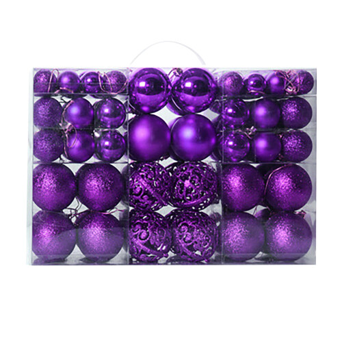 Décorations de Noël Staron violettes incassables, 100 pièces