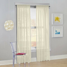 Ensemble de 2 panneaux de rideaux en voile transparent