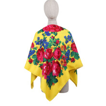 Stilvoller Pashmina-Wickelschal aus weichem Polyester mit-Gelb