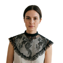 Detachable False Half Shirt Neck Cover with Flower Design For