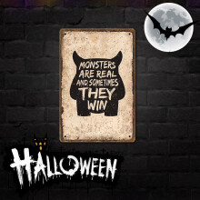 Halloween fémtábla 30x20 cm-es fali dekoráció